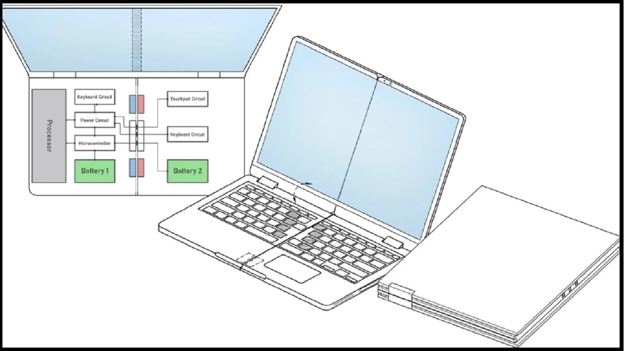 ثبت اختراع لپ تاپ‌هایی که دوبار تا می‌شوند