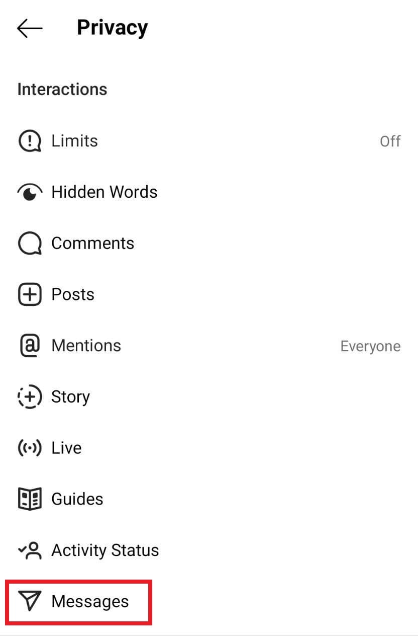 غیرفعال کردن دایرکت های ناشناس