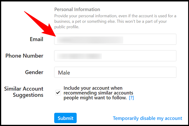  ایمیل اینستاگرام 