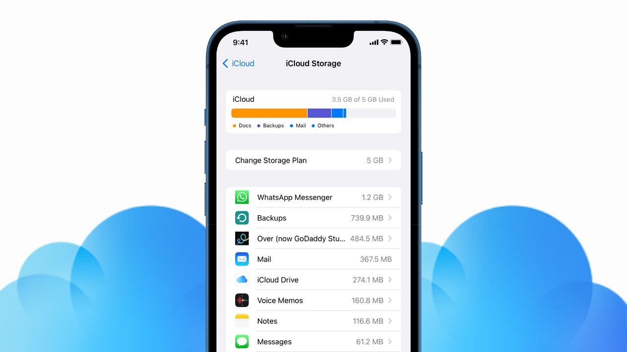 نحوه حذف فایل های واتساپ در iCloud
