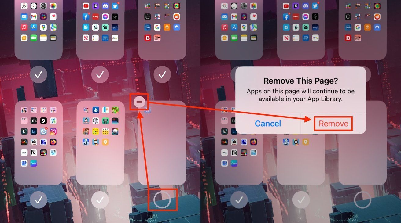 حذف صفحات اضافی در iOS ۱۵ 