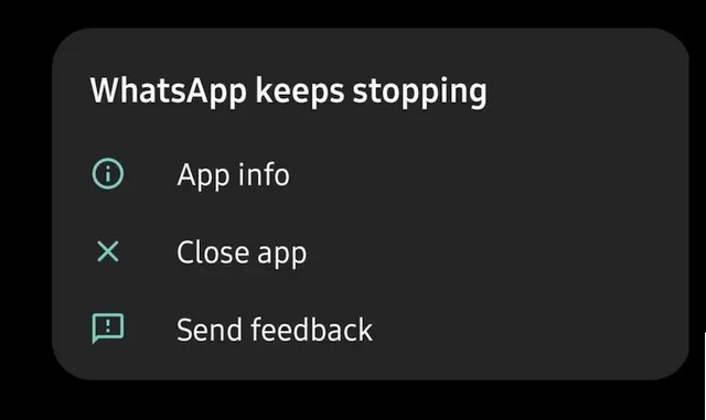 مشکل در واتساپ