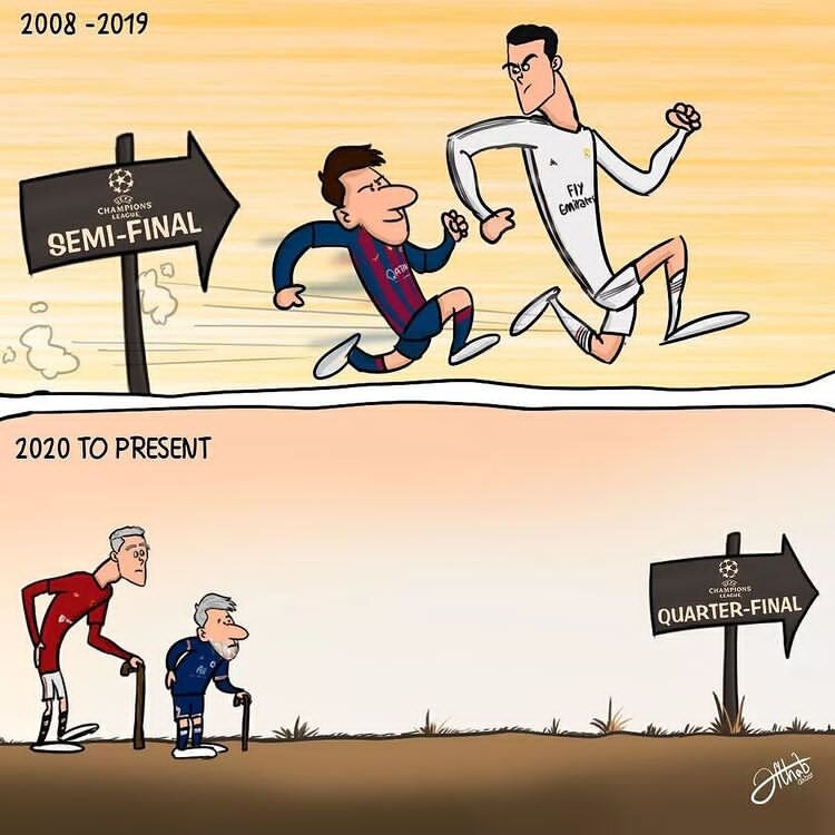 ببینید مسی و رونالدو هم پیر شدند!