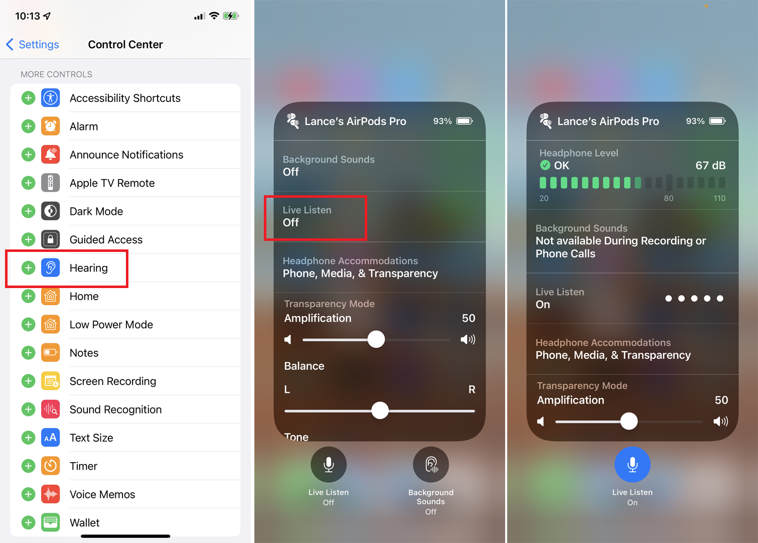 تنظیمات Hearing ایرپاد 