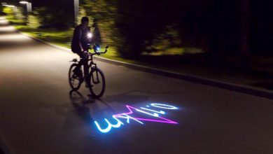 لیزرهای مخصوص دوچرخه سواری که به شما مسیر را نشان می دهند+فیلم