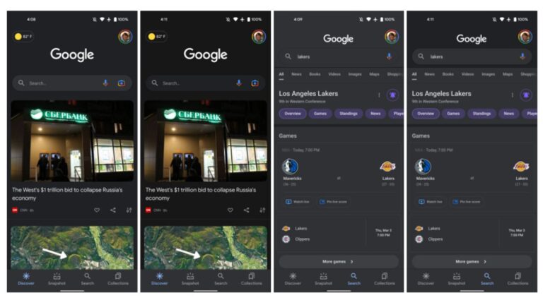 گوگل یک تم بسیار تاریک برای موتور جستجوی خود در اندروید ارائه می کند