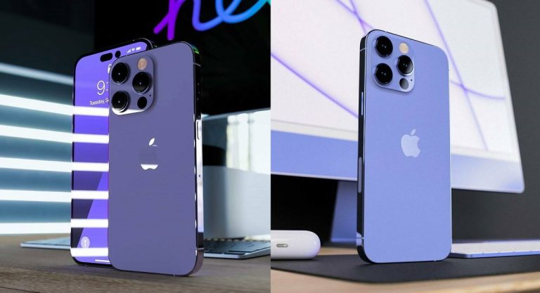 انتشار رندرهای مفهومی آیفون 14 پرو و پرو مکس در رنگ بنفش