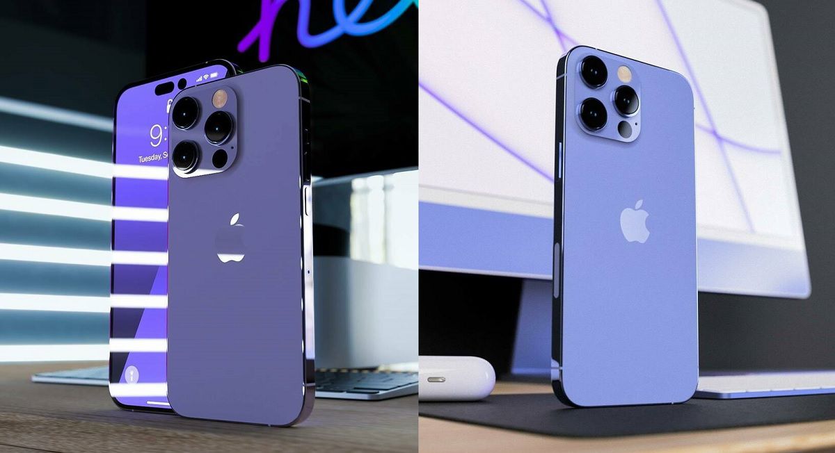 انتشار رندرهای مفهومی آیفون 14 پرو و پرو مکس در رنگ بنفش