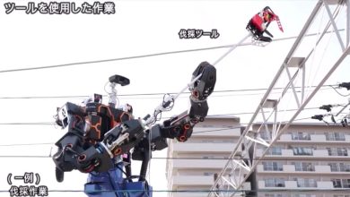 این ربات انسان‌نمای غول‌پیکر ژاپنی می‌تواند خطوط برق را تعمیر کند [تماشا کنید]