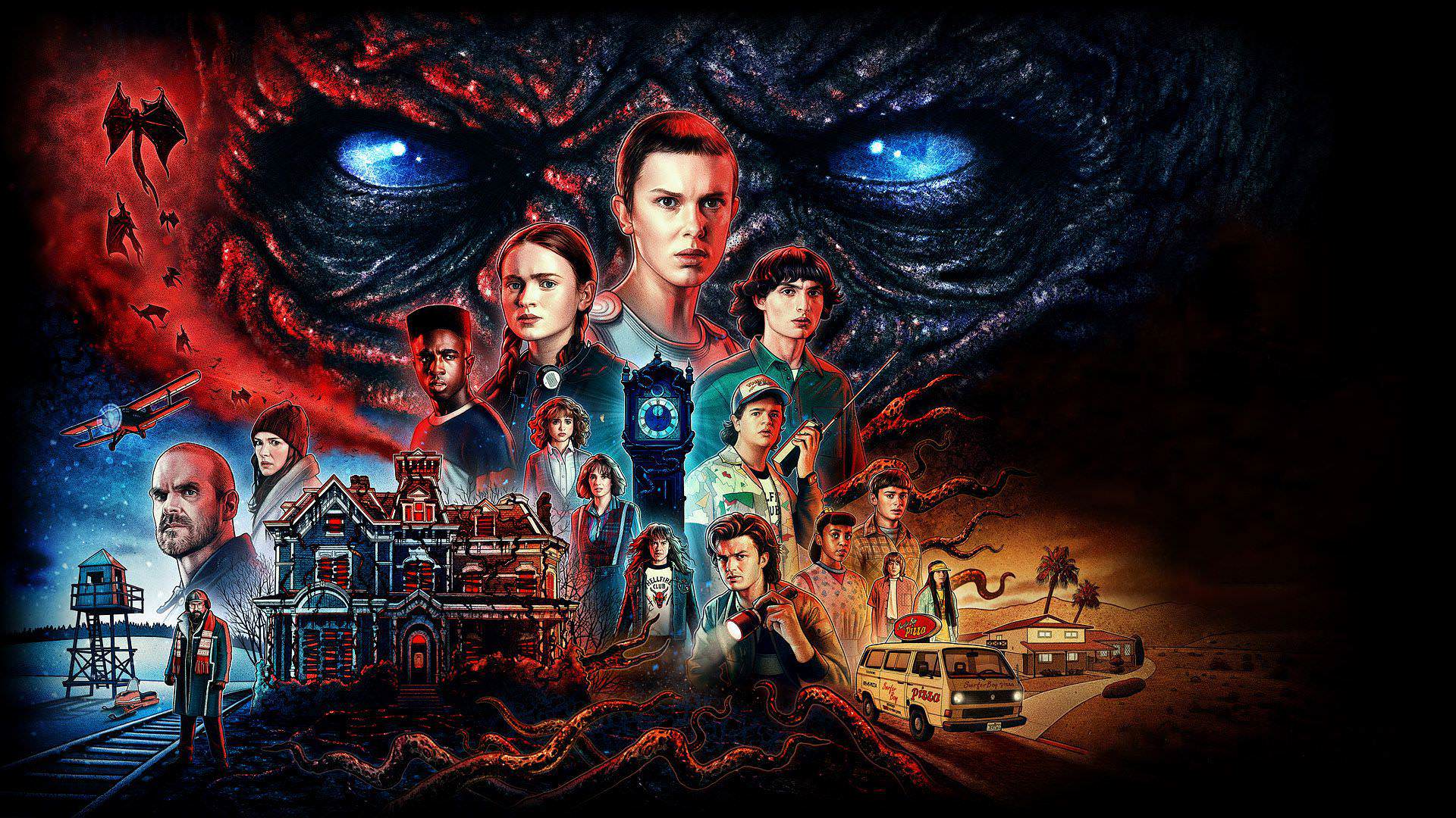 پوستر جدید بخش دوم فصل چهارم سریال Stranger Things با محوریت مبارزه پایانی