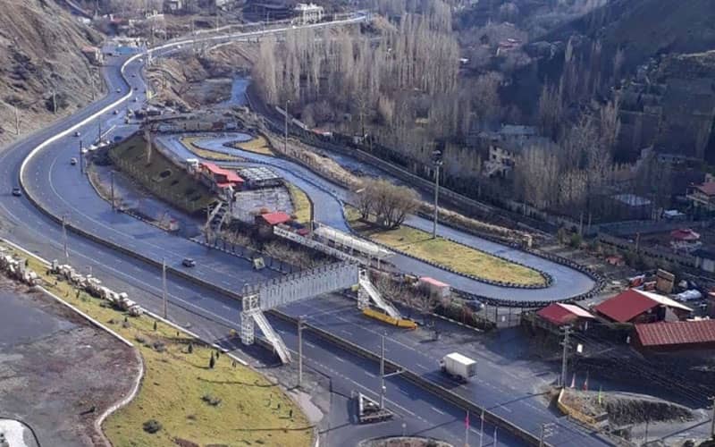 عکس هوایی از کارتینگ فراسا در میان کوه ها