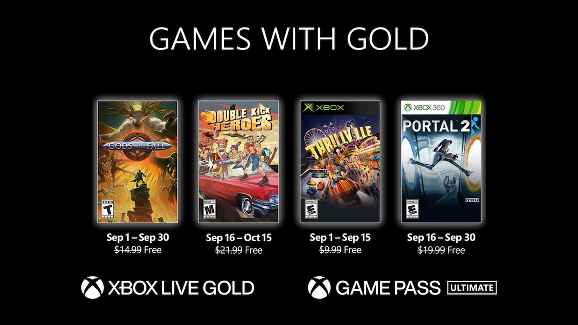 فهرست بازی های ایکس باکس لایو گلد سپتامبر ۲۰۲۲