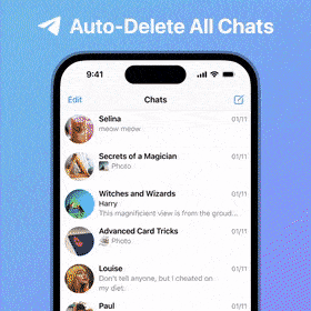 قابلیت حذف خودکار چت ها در آپدیت جدید تلگرام