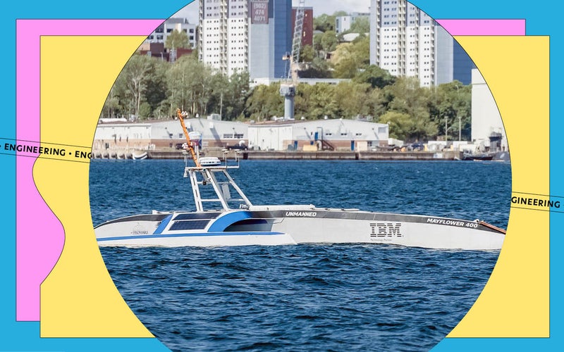 IBM's AI Mayflower ship sailing at sea