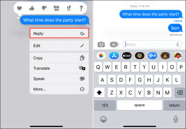 ارسال پاسخ‌های درون خطی