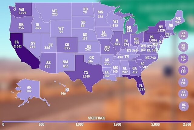 یوفوها بیشتر به این نقاط سر می‌زنند / عکس