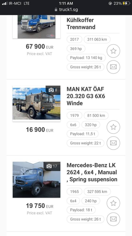 قیمت نجومی کامیون 62 ساله ایران خودرو که برق از سر مدیران مرسدس بنز می پراند!