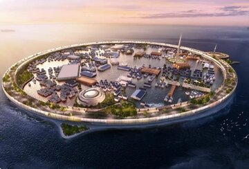 شهر شناور غولپیکر ژاپنی که سکوی پرتاب موشک دارد/ مقاوم برابر سونامیهای قدرتمند/ عکس