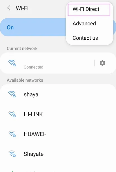 وای فای دایرکت در گوشی سامسونگ