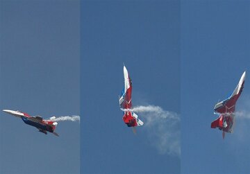 قدرت‌نمایی جنگنده‌ها بر فراز آسمان/ فیلم