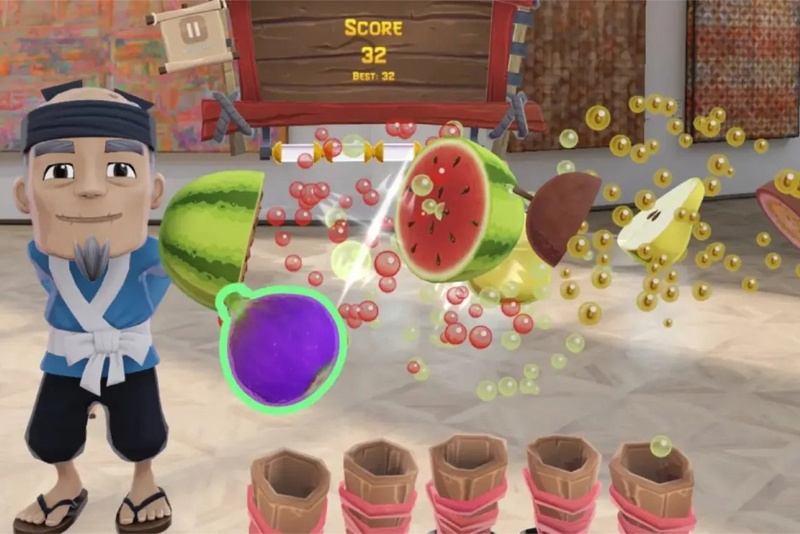 این نسخه سهبعدی بازی Fruit Ninja است؛ میوهها را با دست برش دهید