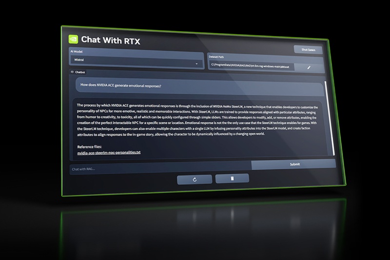 غوغای انویدیا با Chat with RTX؛ چتبات هوش مصنوعی بینیاز از اینترنت