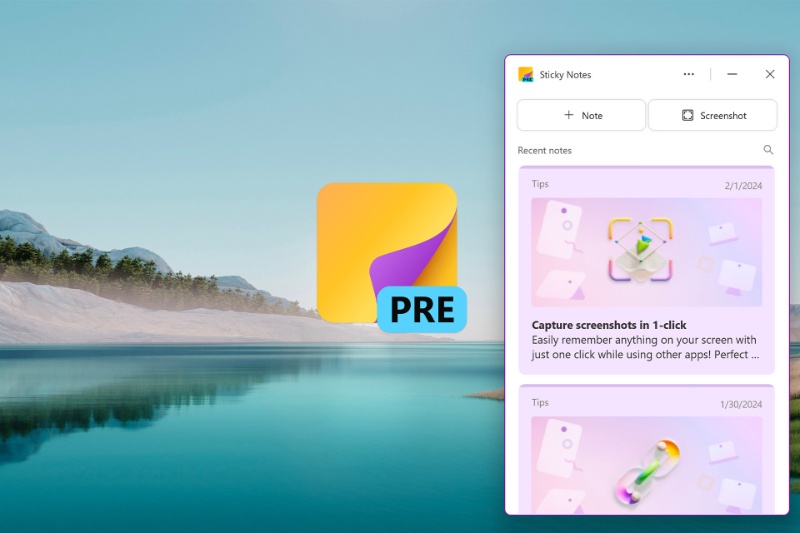 یادداشتهای حاوی اسکرینشات به نسخه مدرن Sticky Notes ویندوز میآیند