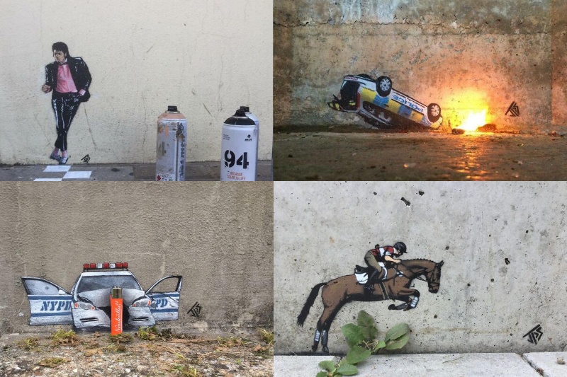 گرافیتیهای مینیاتوری از شخصیتهای دوستداشتنی