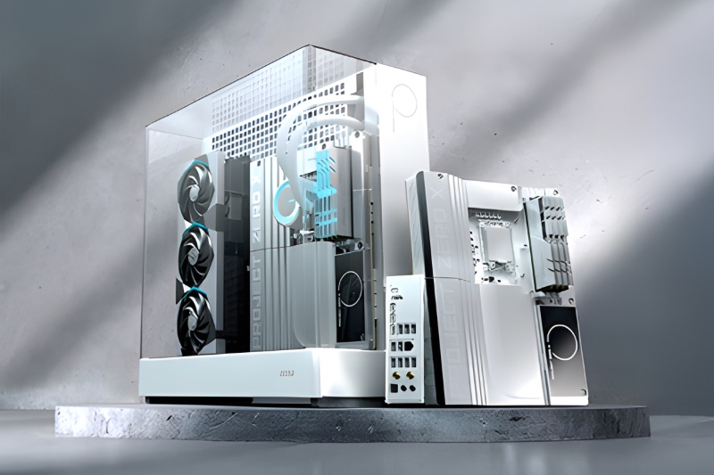 کامپیوتر دسکتاپ پانورامیک اماسآی هیچ کابلی ندارد و بسیار زیبا بهنظر میرسد