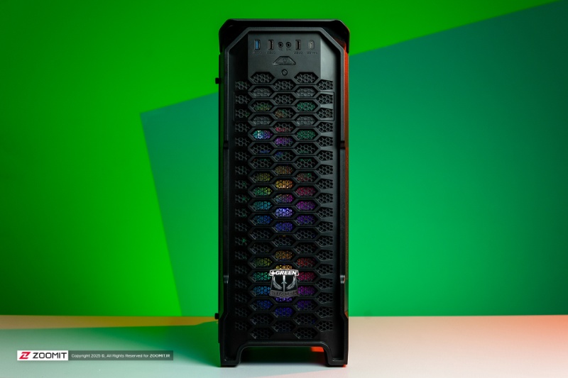 نگاه نزدیک به کیس STRIKER F-RGB گرین؛ ابعاد میدتاور، کارایی فولتاور