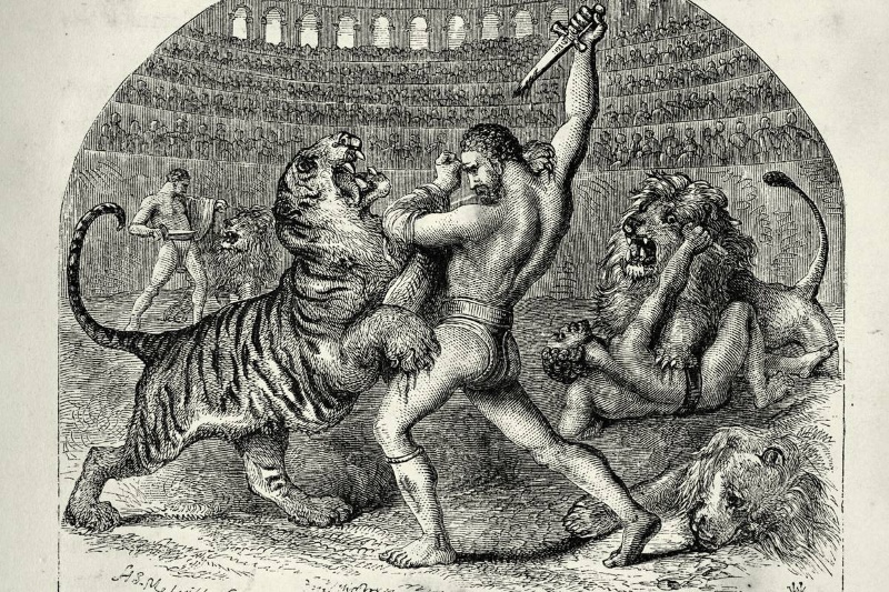 گلادیاتور در برابر شیر؛ اولین مدرک فیزیکی از نبرد انسان و حیوان در روم باستان کشف شد