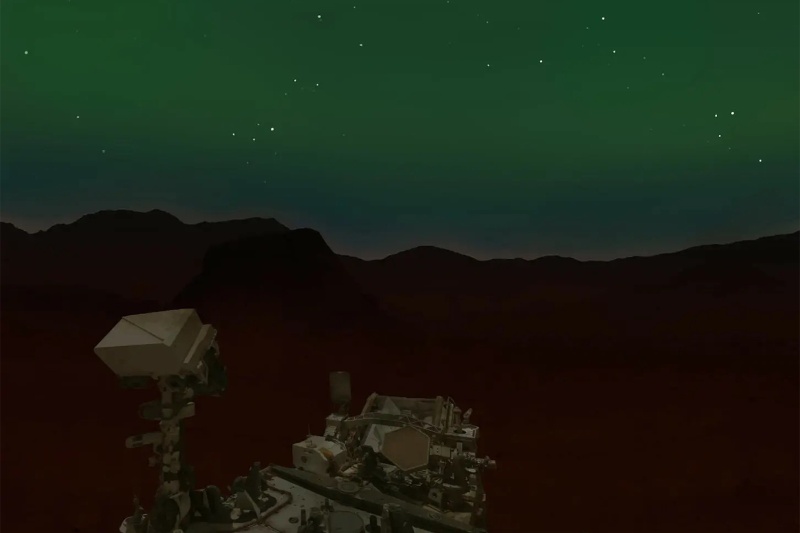 نورافشانی بیسابقه بر فراز مریخ؛ کاوشگر پرسویرنس اولین تصویر از شفق قطبی مرئی را ثبت کرد