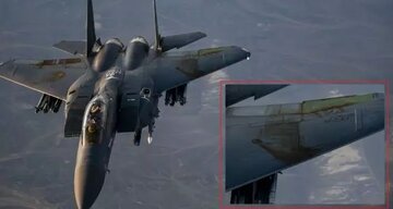 وضعیت عجیب جنگنده آمریکایی در خاورمیانه / چه بلایی سر این «اف ۱۵» آمده است؟ / عکس