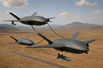 پهپاد پنهان‌کار با قابلیت سوخت‌گیری هوایی