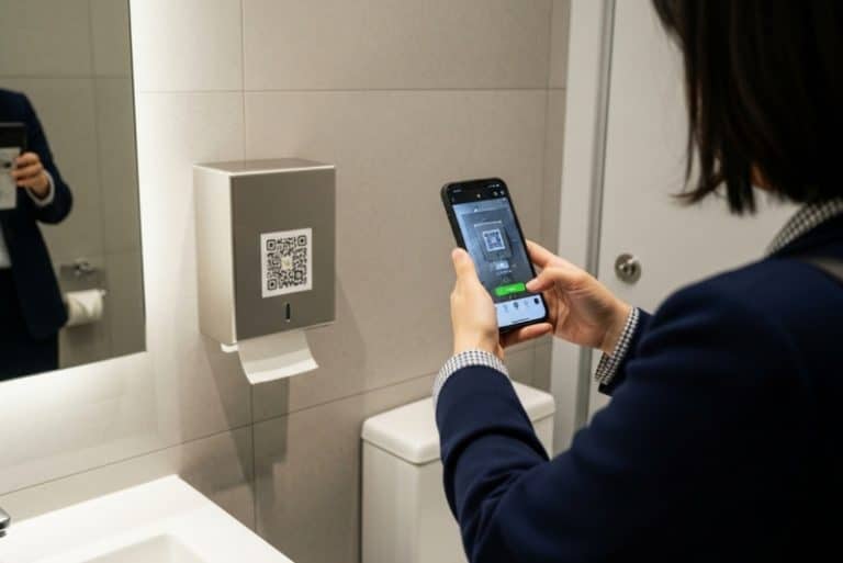 اتفاق عجیب در توالت عمومی چین؛ تا تبلیغ نبینید خبری از دستمال نیست!