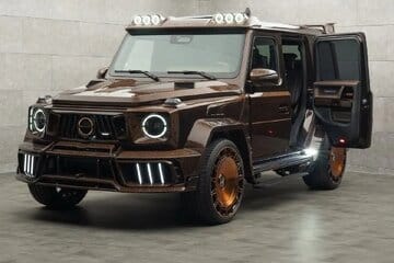 مرسدس بنز G کلاس منصوری، با درهای رولزرویس و نوشته عربی /عکس