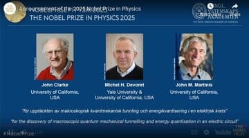 برندگان جایزه نوبل فیزیک ۲۰۲۵ معرفی شدند / گامی بلند در دنیای کوانتوم