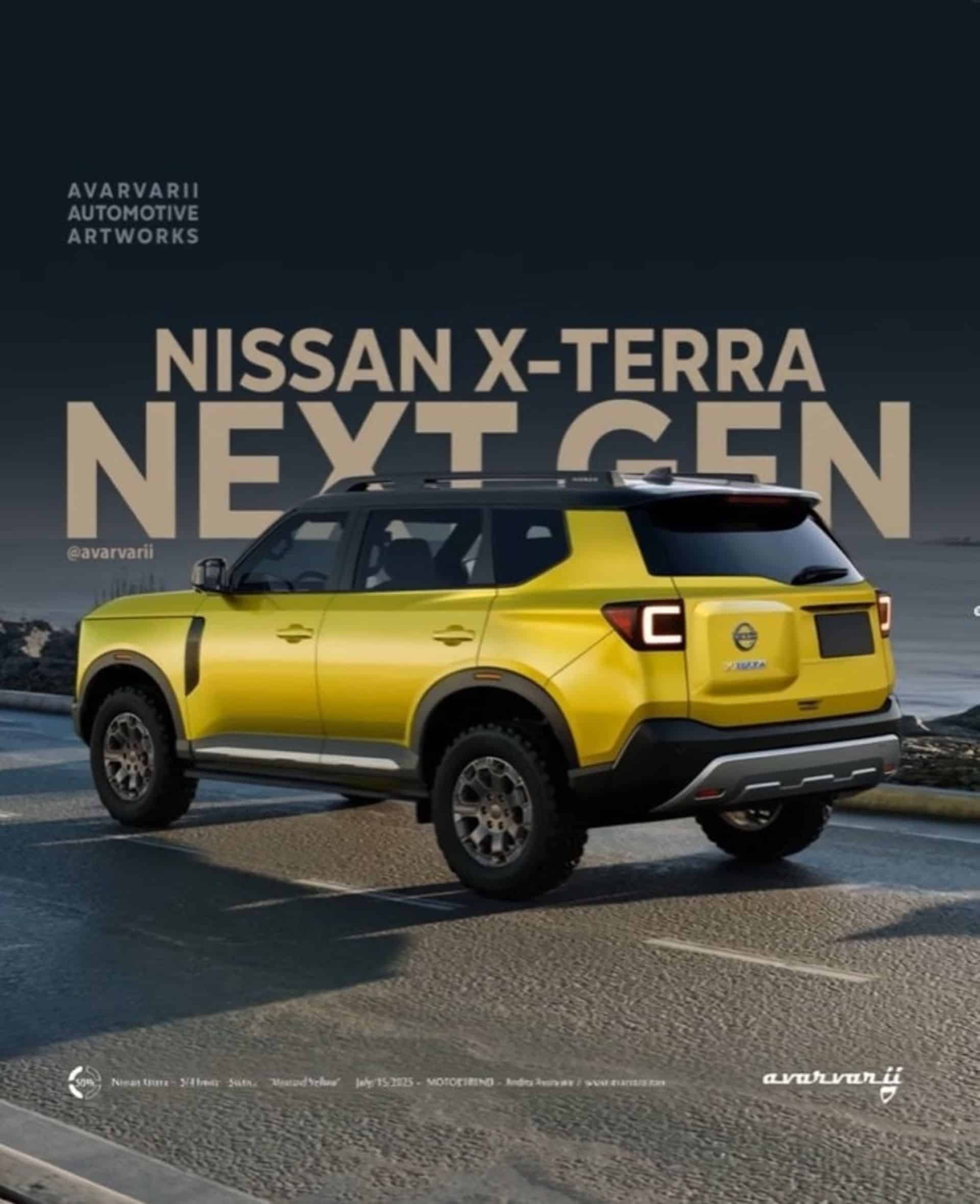 رندر نمای سه‌چهارم عقب خودرو نیسان رونیز