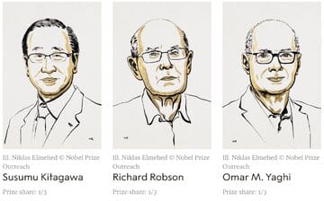 نوبل شیمی ۲۰۲۵ به توسعه‌دهندگان چارچوب‌های فلز-آلی رسید