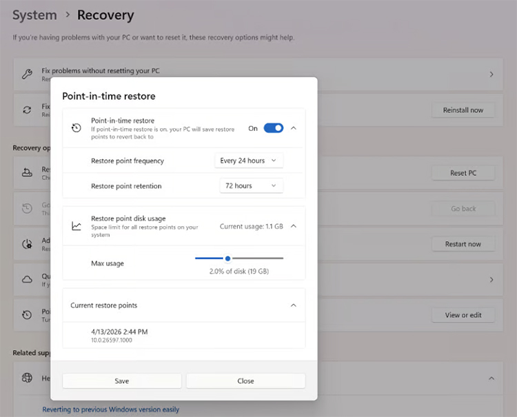 Point-in-Time Restore