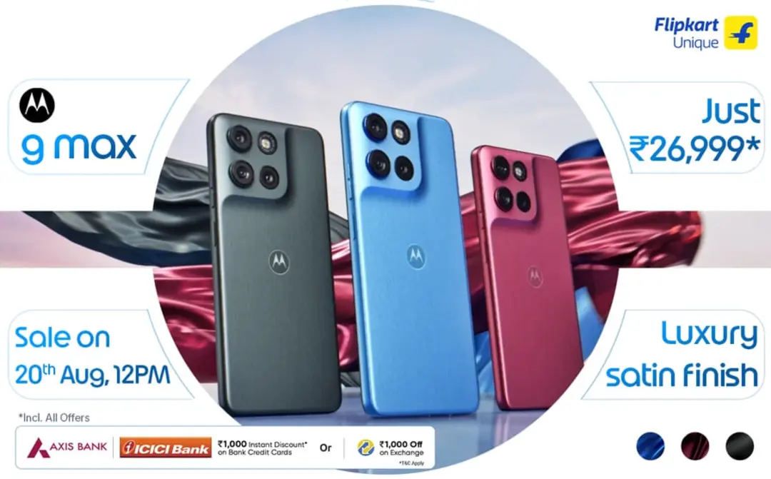گوشی هوشمند موتورولا Moto G Max در سه رنگ مشکی، آبی و قرمز