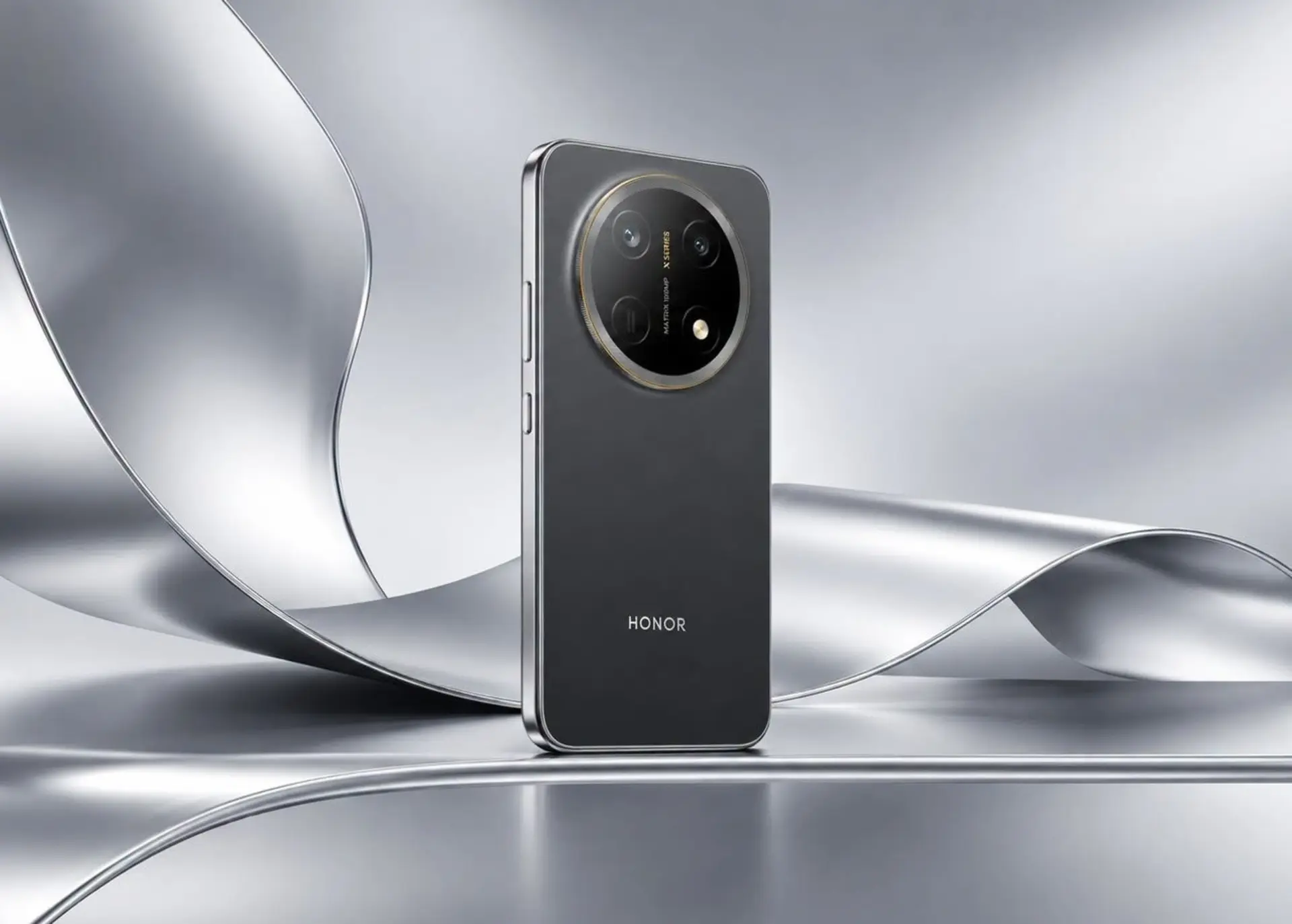 گوشی هوشمند آنر (Honor) X9e Pro با بدنه مشکی و دوربین دایرهای