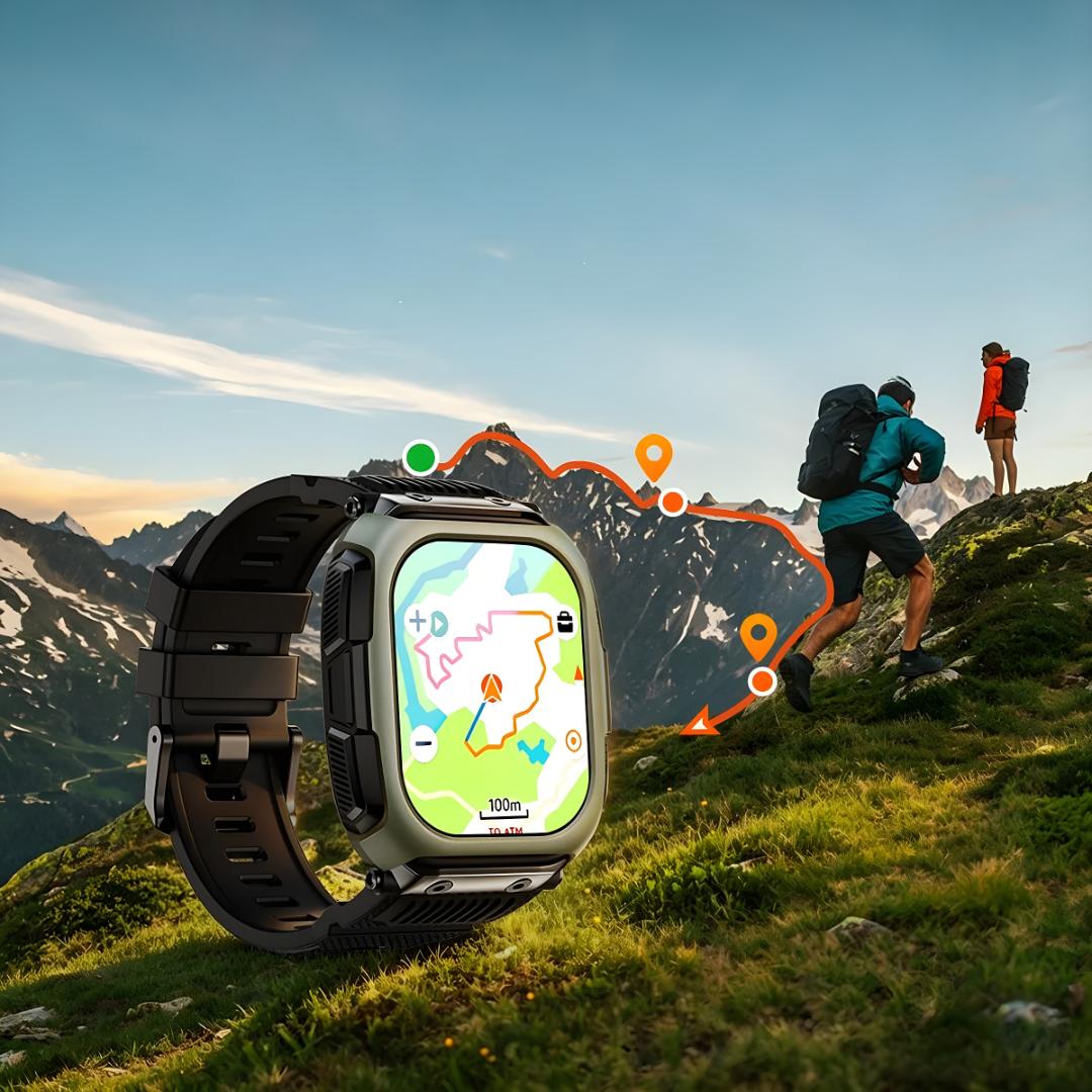 ساعت هوشمند Hero D6 با نمایش نقشه مسیریابی در کوهستان