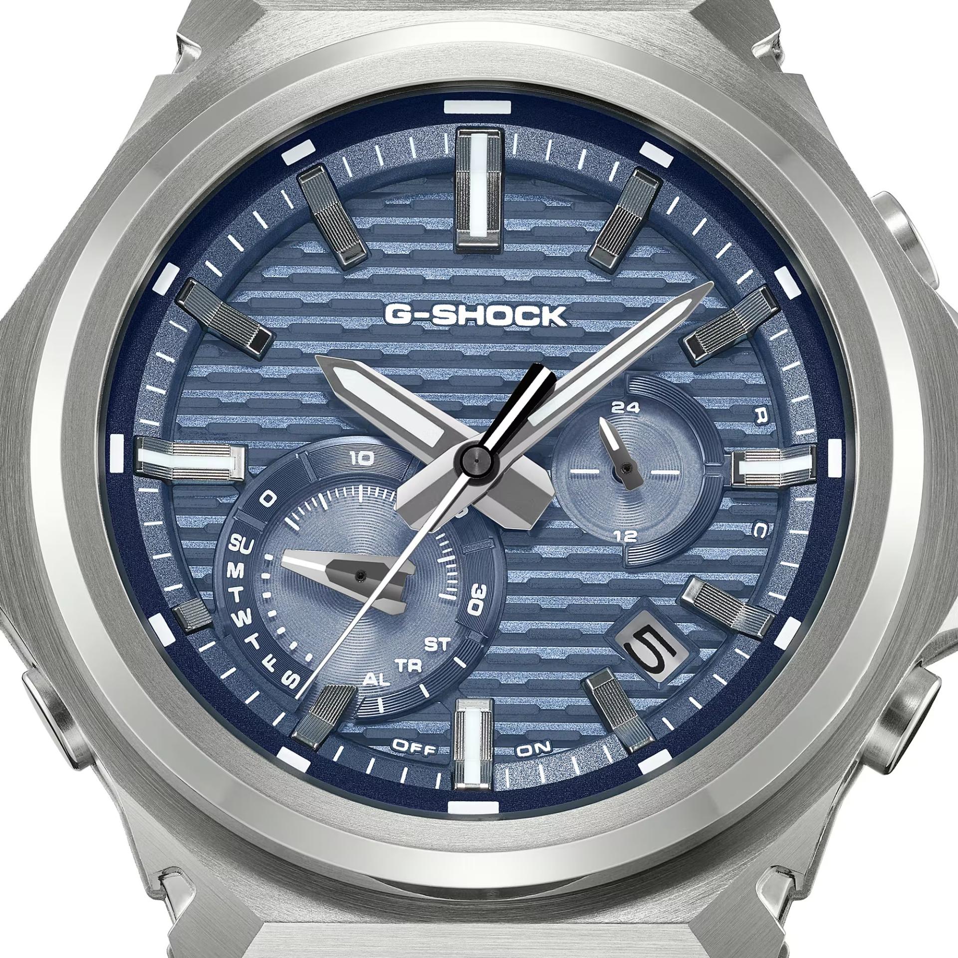 ساعت مچی کاسیو سری جیاستیل (G-Steel) با صفحه آبی و بدنه استیل