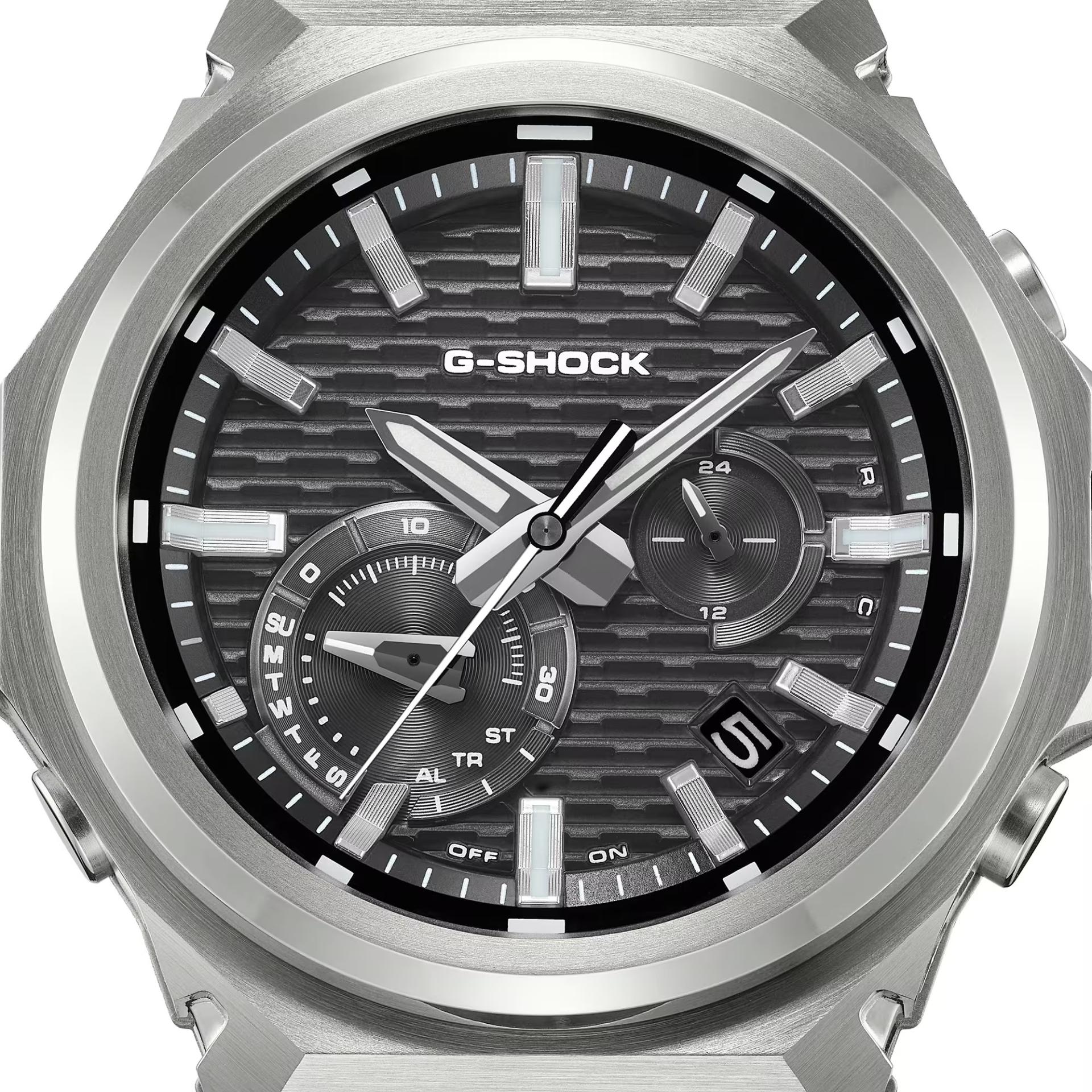ساعت مچی کاسیو سری جیاستیل (G-Steel) با صفحه مشکی و بدنه استیل