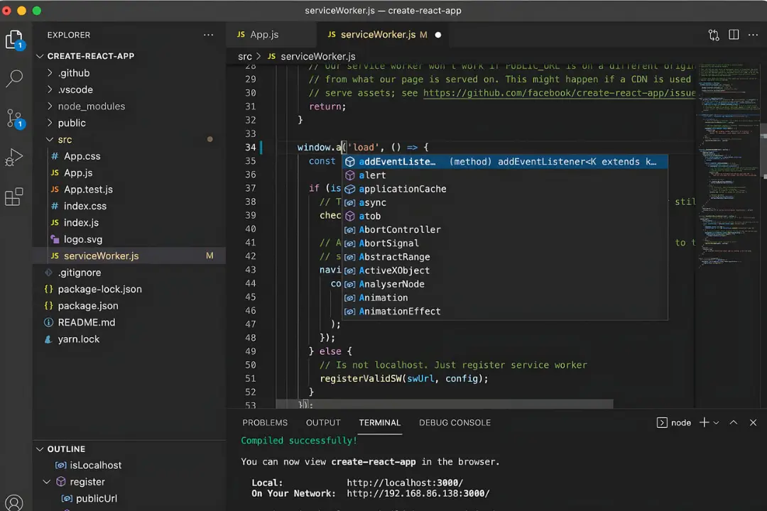 کدهای جاوااسکریپت (JavaScript) در محیط ویرایشگر متن‌باز VS Code