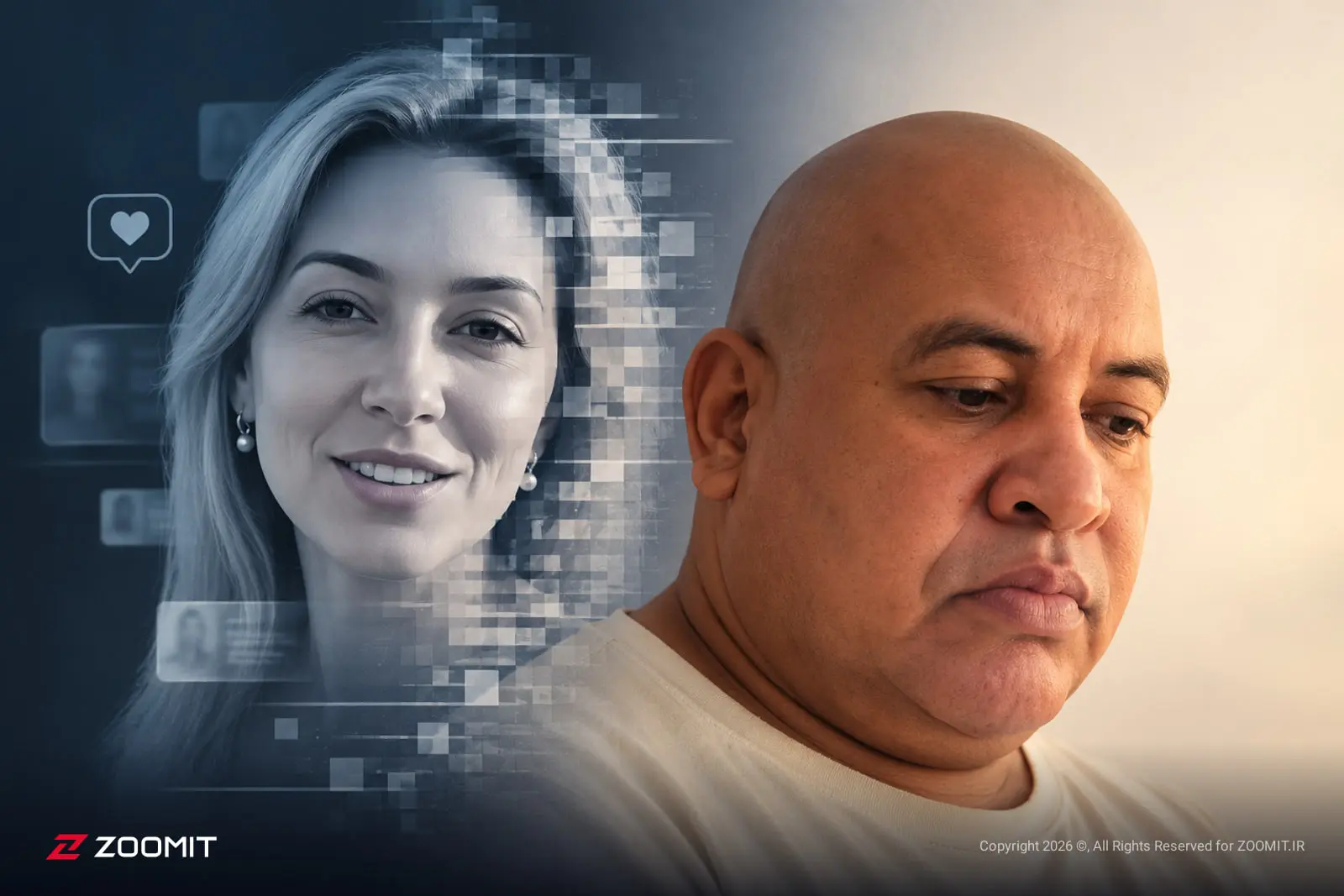 مرد ۴۹ ساله پس از سفر ۱۹۰۰ کیلومتری فهمید زن رؤیاهایش با هوش
مصنوعی ساخته شده است