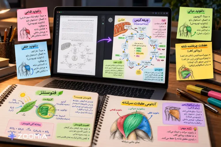 ۳ دستور کاربردی ChatGPT برای تبدیل جزوه به یادداشت دست‌نویس
و نمودار آموزشی